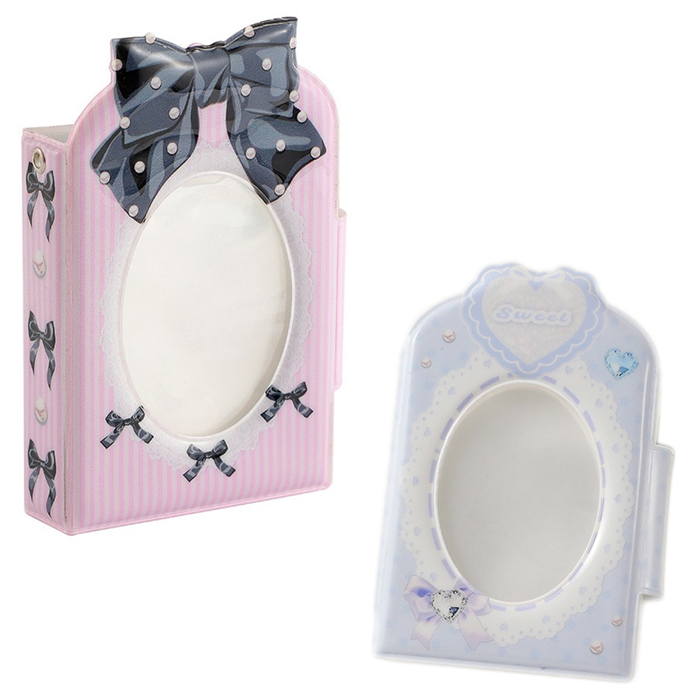 만들하비 폴라로이드 카드 앨범 포토 바인더 다이어리 더블 2종 세트, 블랙핑크리본, 블루하트, 20매, 현재가 17,000원