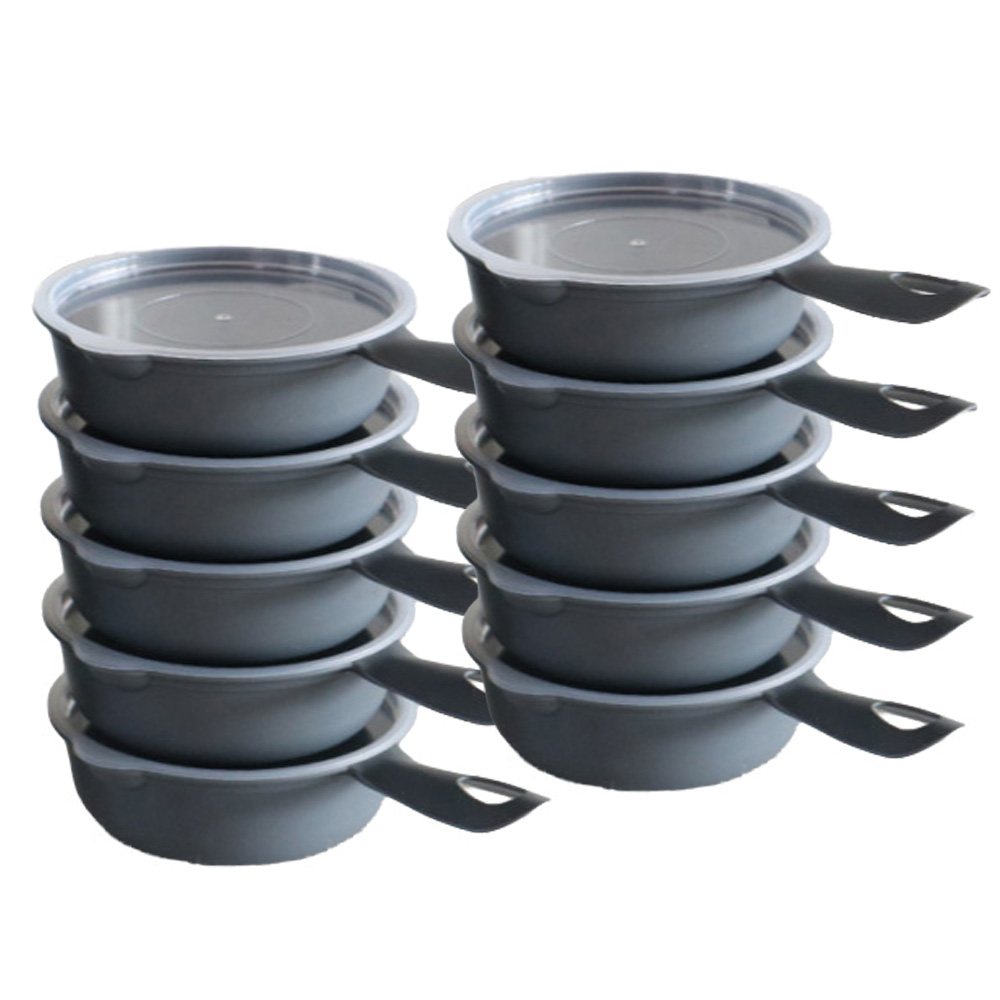 레몬글라스 전자레인지용 냉동밥용기 손잡이 쿡앤밥 500ml 10개 / 냉동실에서 꺼내 바로 전자렌지에 사용, 1세트, 그레이 11,550원