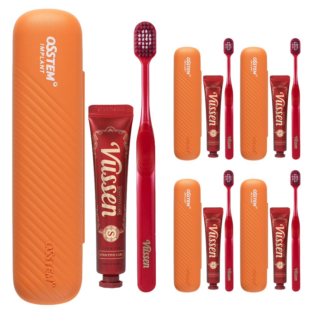 오스템파마 뷰센 휴대용 양치 케이스 + S 시린이케어 치약 40g + 칫솔 세트, 5세트 38,320원