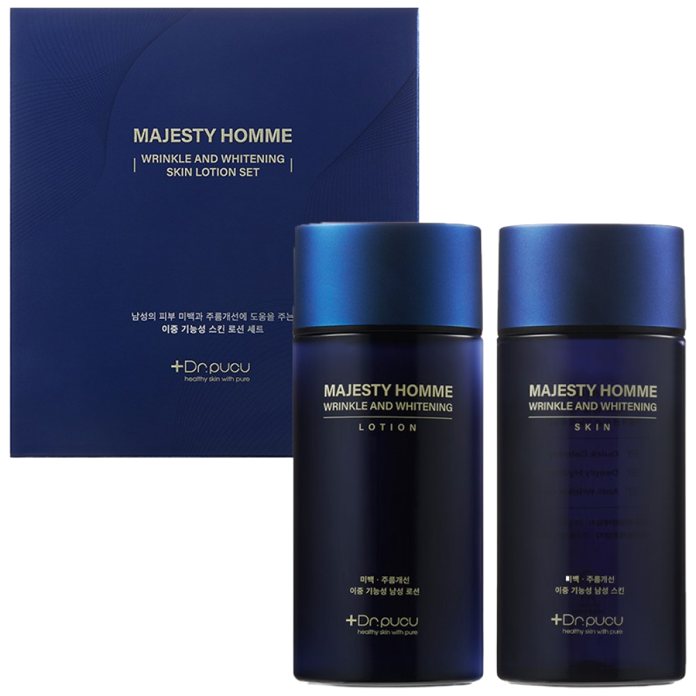 중년남성/면도피부 진정/주름탄력 미백 개선 마제스티 옴므 링클 앤 화이트닝 스킨로션 세트, 1세트 20,800원