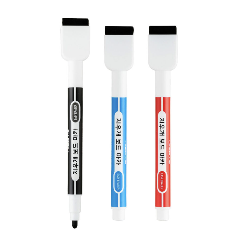 지우개 보드마카 라인플러스 자석마카 3색, 1개, 검정+파랑+빨강 6,900원