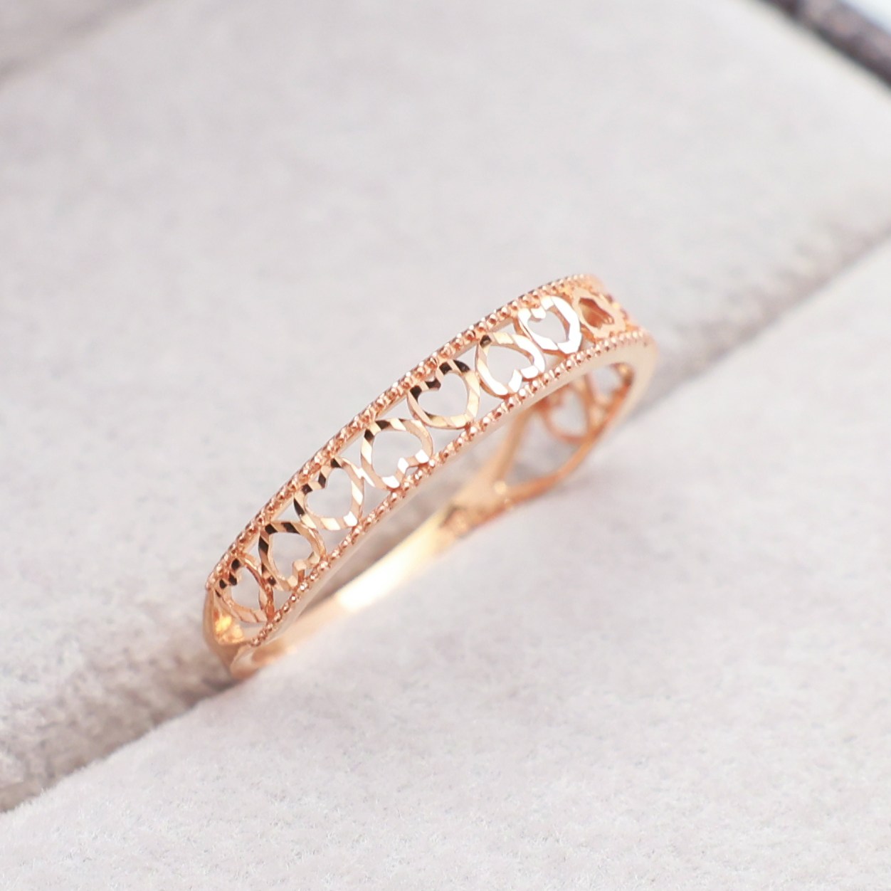 14k 18k 로즈골드 하트 반지 컷팅 모녀 우정 행운 패션 심플 데일리 선물 레이어드(R310)체리스쥬얼리 271,030원