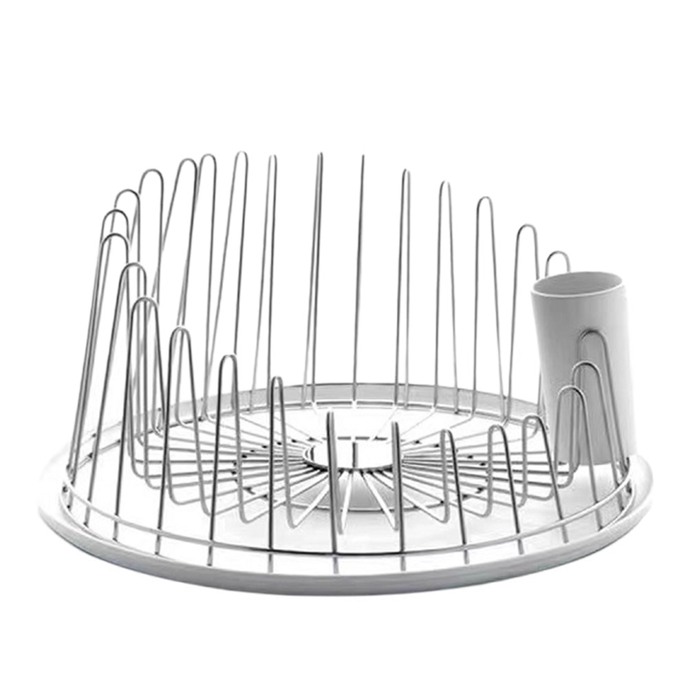 트렌드컨테이너 라운잇 스텐 원형 식기건조대 설거지건조대 주방용 정리대, 1개, 화이트, 1단 59,850원