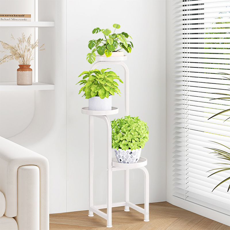 YF 철제 화분정리대 다층 화분대 진열대 선반 화분 거치대 다용도 스탠드 식물 받침대, 3단, 화이트, 현재가 28,900원