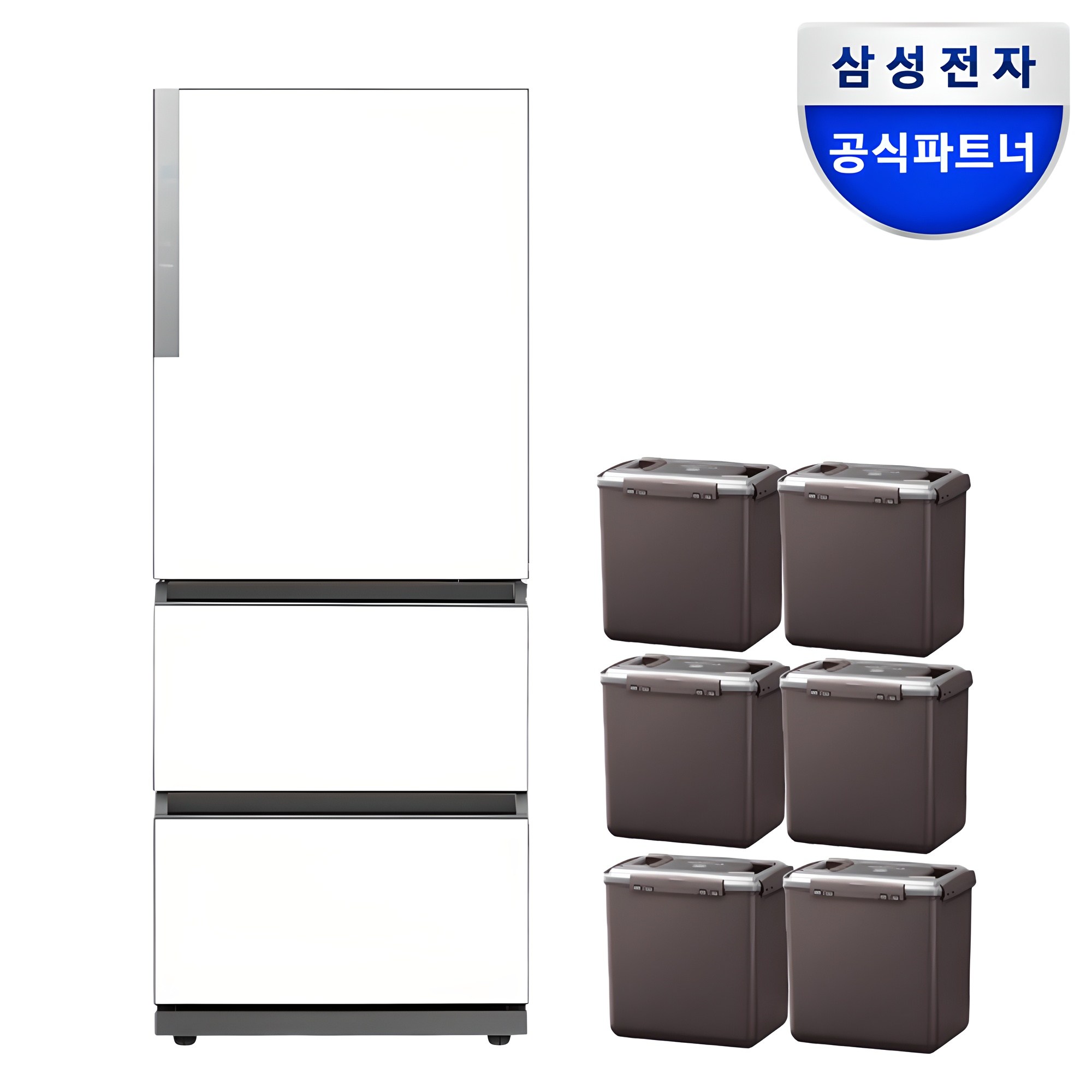 삼성 비스포크 김치냉장고 스탠드형 3도어 신형 김치플러스 화이트 300리터급 328L 1,319,000원