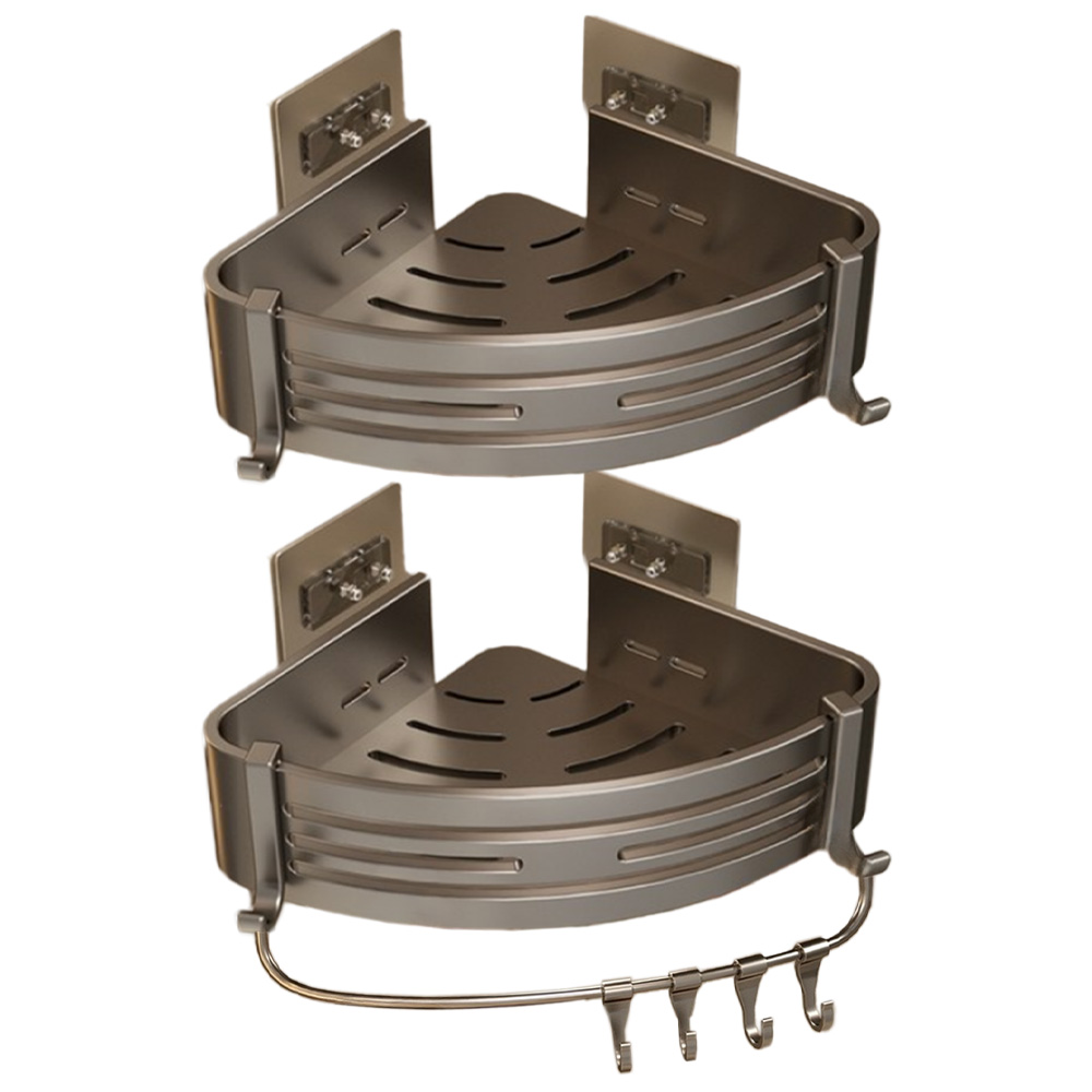 [TTP INC] 1+1 욕실 주방 코너선반/ 탈부착 세척가능 물빠짐 선반높이 업그레이드 무타공 코너쉘프 부식방지 소재, 1세트, 1+1(기본+후크) 31,800원