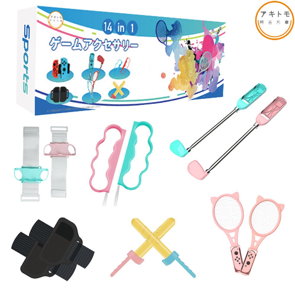 닌텐도 스위치 OLED 조이콘 아키토모 올인원 스포츠 그립 키트 스트랩 라켓 12 세트 32,000원