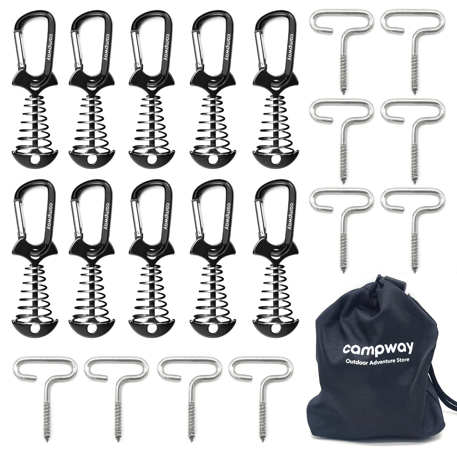 캠프웨이 데크팩 10p+카라비너10p+나사팩10p+보관주머니 총 31종 세트 15,980원