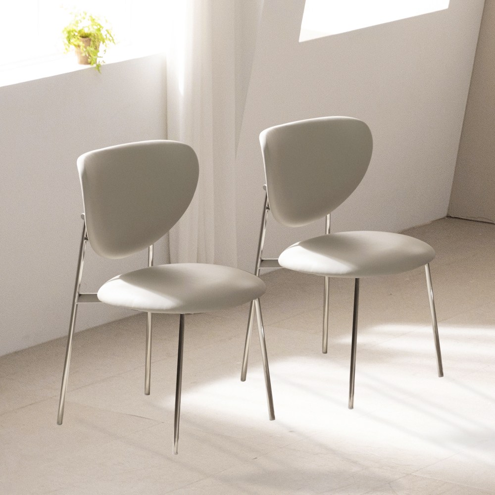 라움에스알 모이 식탁의자 편안한 인테리어 카페 스틸 체어, 2개, 모이체어(실버) 226,000원