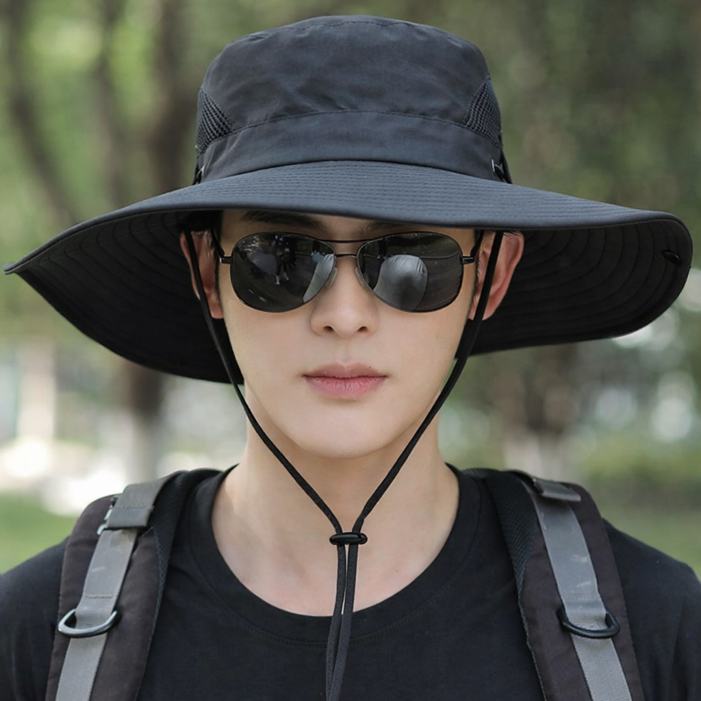 나드리몰 햇빛차단 넓은챙 등산모자, 블랙 11,600원