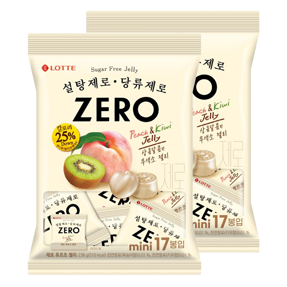 롯데제로 후르츠 젤리 미니 17개입, 238g, 2개 12,500원