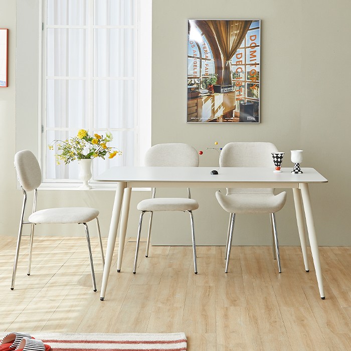 퍼피노 로에 패브릭 등받이 스틸 의자 6ea pn899-1, 오트밀, 6개 249,000원