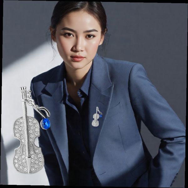 바이올린 브로치 클래식 악기 옷핀 크리스털 장식 정장 액세서리 음악 테마 핀 2,790원