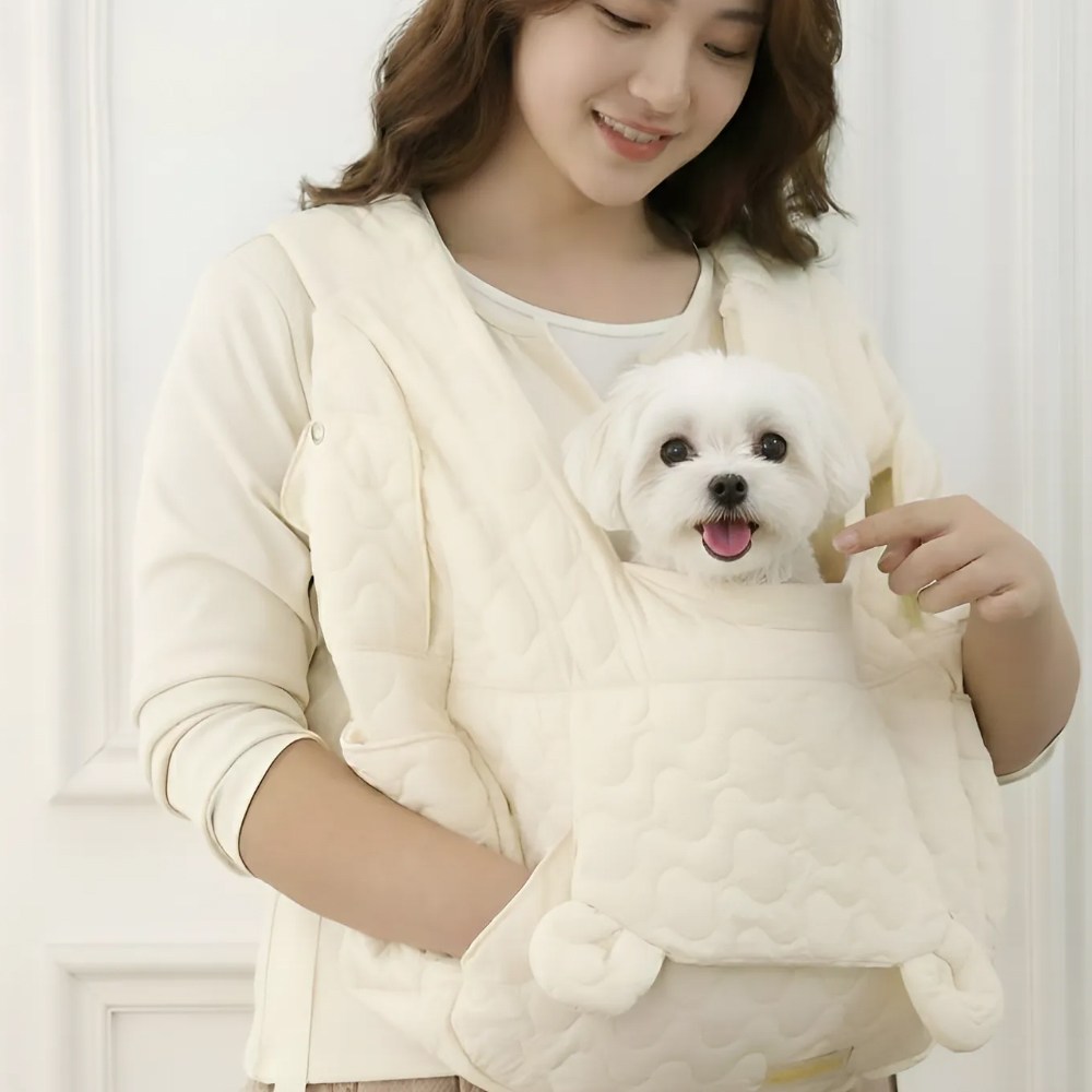 해피조슈아 강아지 이동가방 슬링백 앞가방 포대기, 1개, 펄 아이보리 34,500원