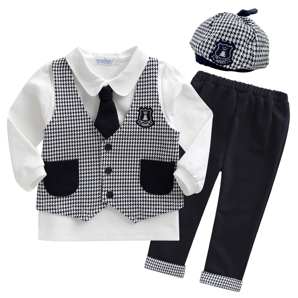 그린베베 국내생산 봄가을 영아용 하운조끼 남아정장 5종셋트 29,310원