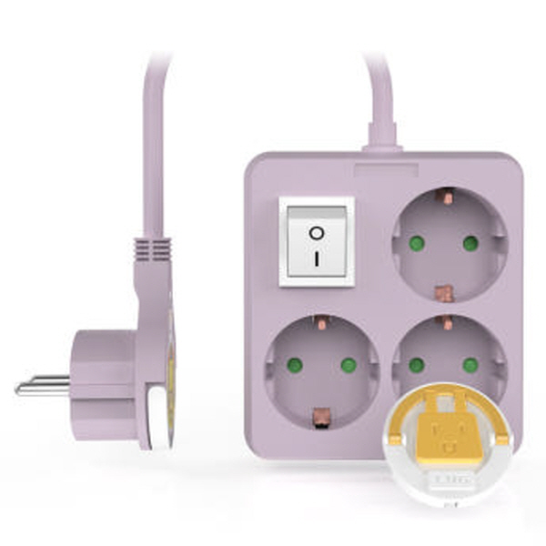 러그박스 이지콕 납작헤드 미니 스위치 파스텔 감성 3구 고용량 멀티탭 12,900원