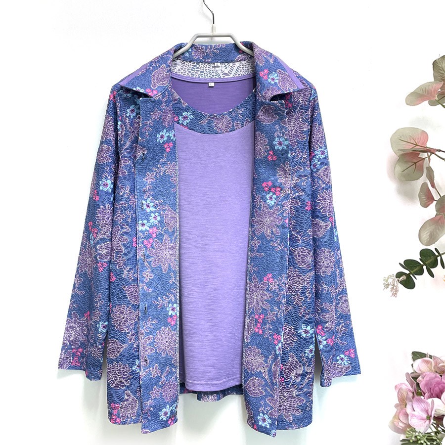 국민할매  국내생산 할머니옷 엄마옷 우아한 작약꽃 카라 투피스 세트 [LD-27] 요양원옷 58,000원