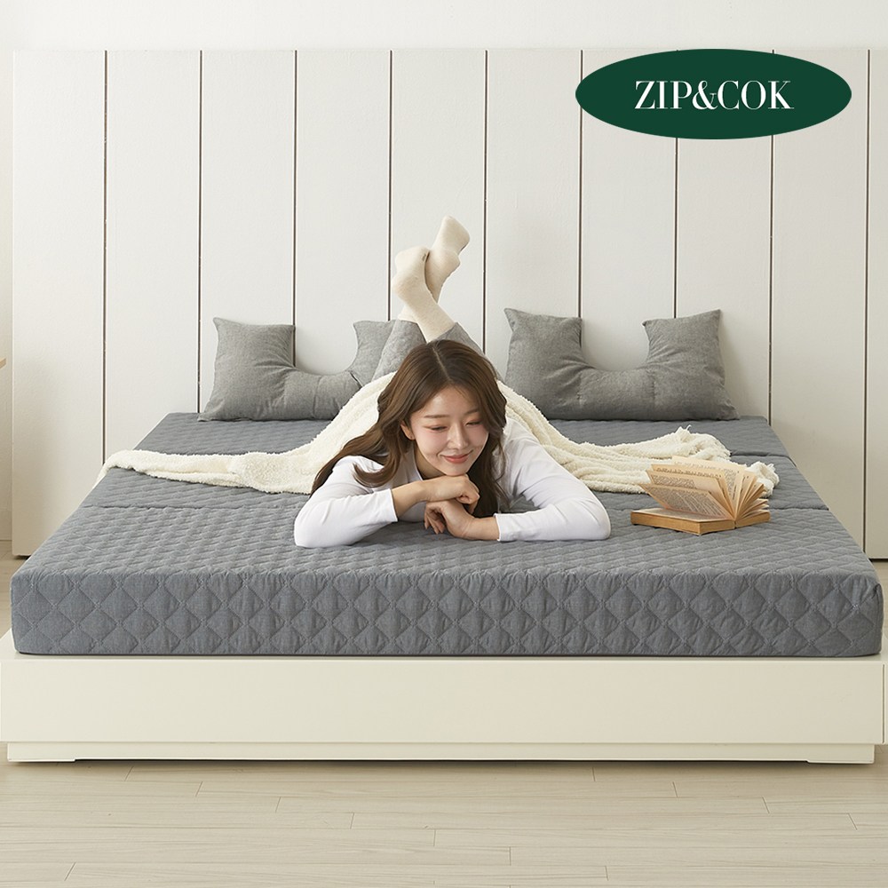 집앤콕 탄탄한 접이식매트리스 침대 거실 방수 3단 바닥 매트리스 89,900원