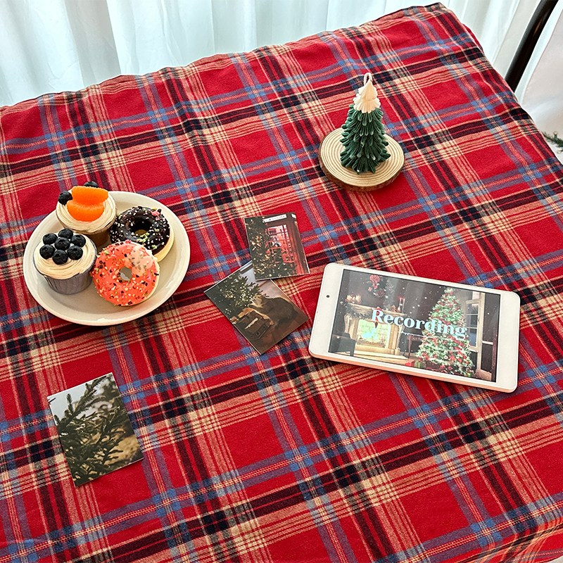 뷰라뷰 크리스마스 체크 사각 원형 테이블보 식탁보 14,860원