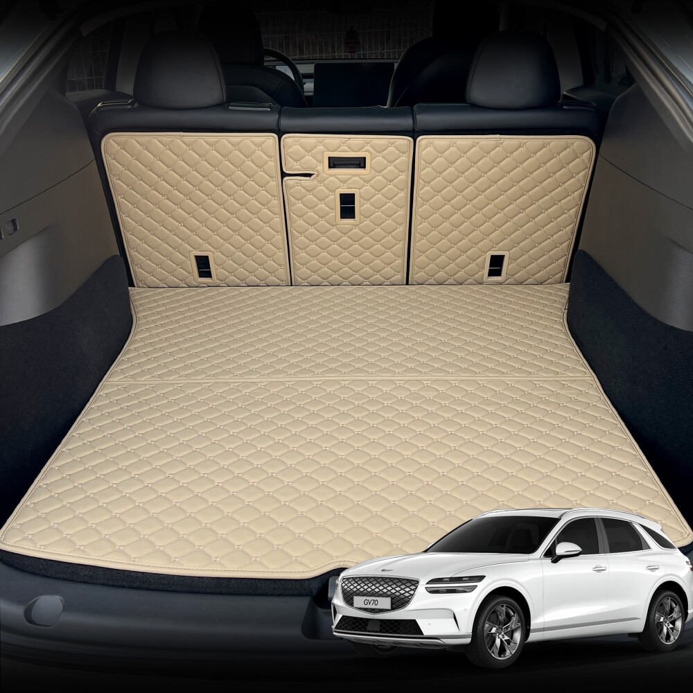 제네시스 GV70 호환 컨셉토 가죽 퀼팅 등커버 트렁크매트 세트, 베이지 55,000원