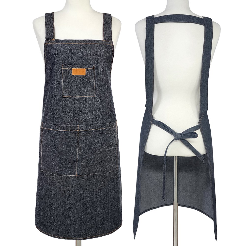 내추럴 청데님 포켓 H형 앞치마 카페 바리스타 공방 미용 네일샵 애견 포켓 H형 앞치마, 1개, 챠콜 9,900원