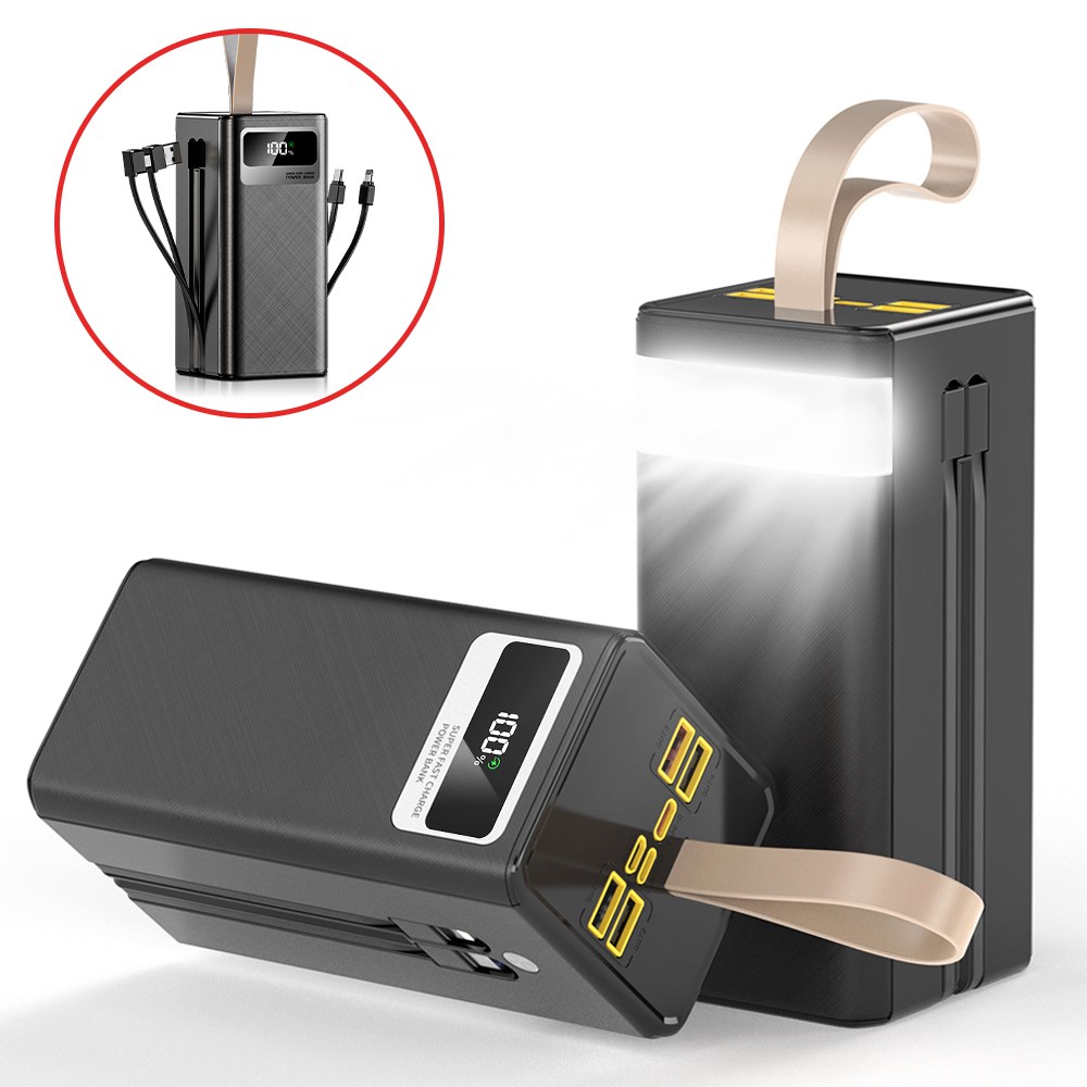 THOUSTA 대용량 보조배터리 60000mAh 고속충전PD 22.5W  멀티단자 케이블 내장 차박 여행 캠핑용 파워뱅크 39,900원