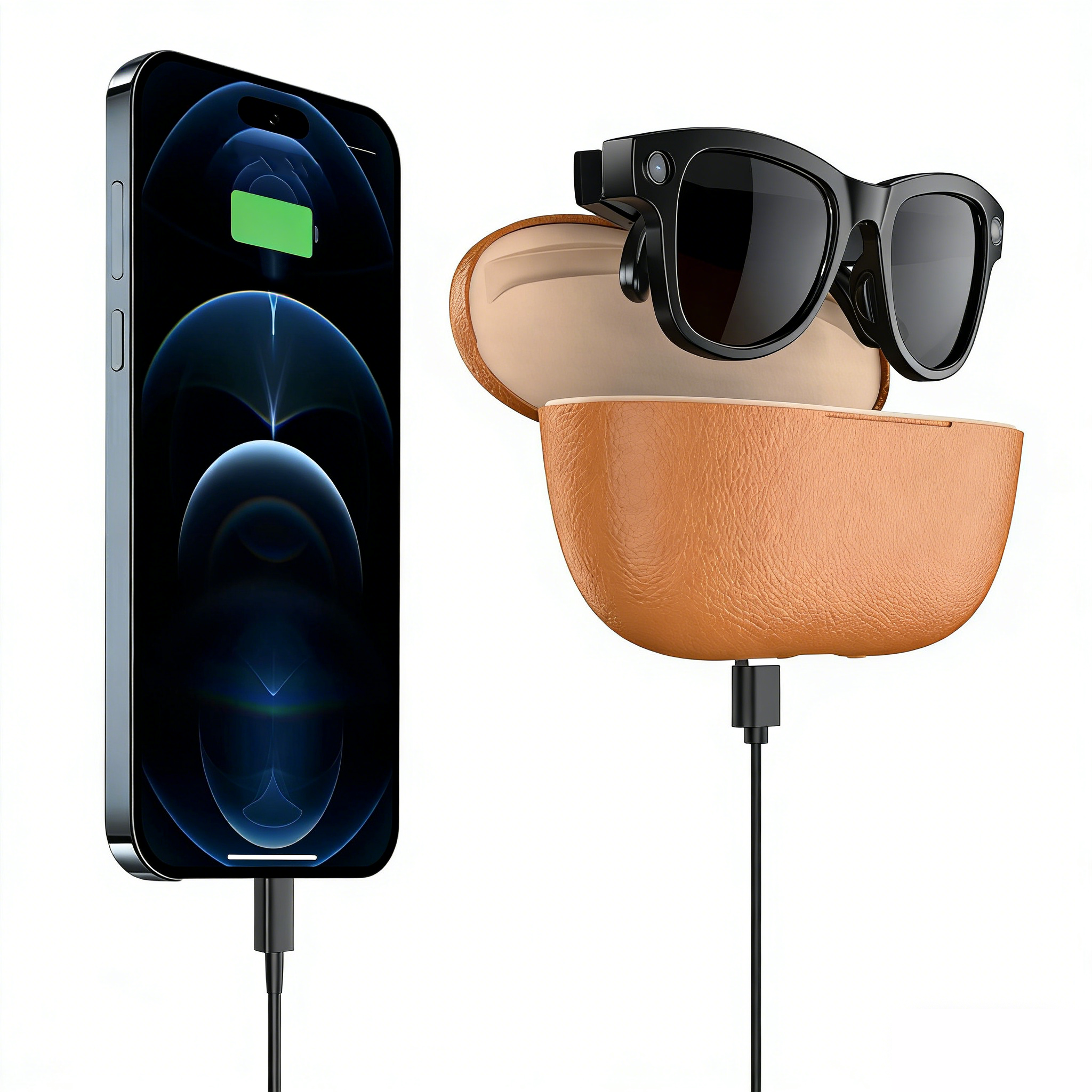 AI 스마트 안경 800만 화소 실시간 번역 사진영상 촬영 교체형 렌즈 휴대용 충전 케이스 포함 보조배터리 기능 컴팩트 디자인 출장 여행용 149,000원