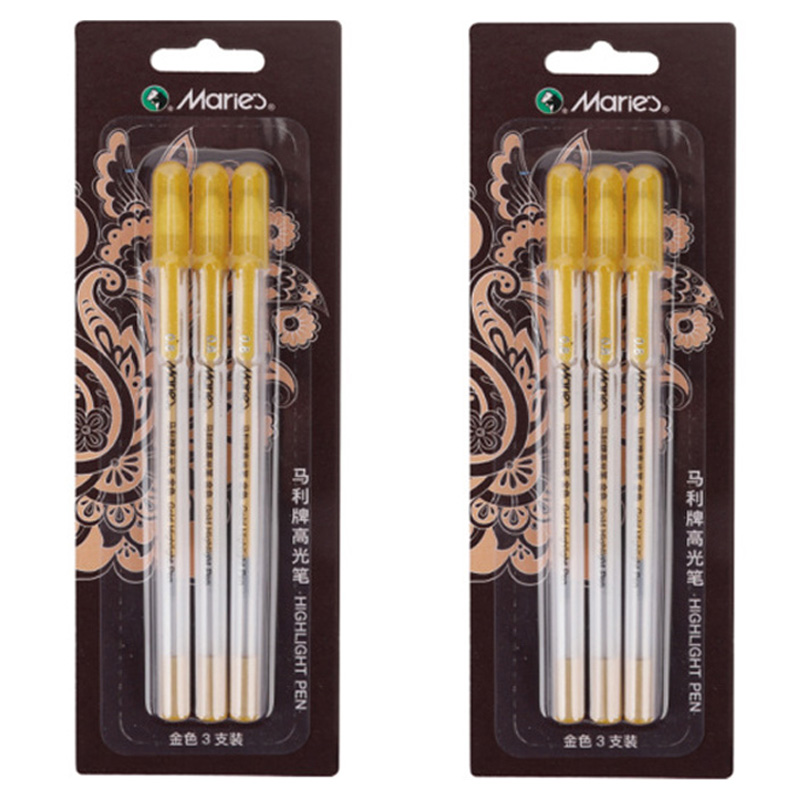 마리에스 마다꾸미 금필 골드 사경용 금색펜 3p, 펄골드, 2세트 8,500원