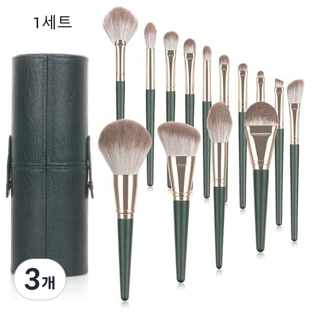 유미닉 14종 메이크업 브러시세트 브러쉬 세트, 14개, 블랙그린 53,550원