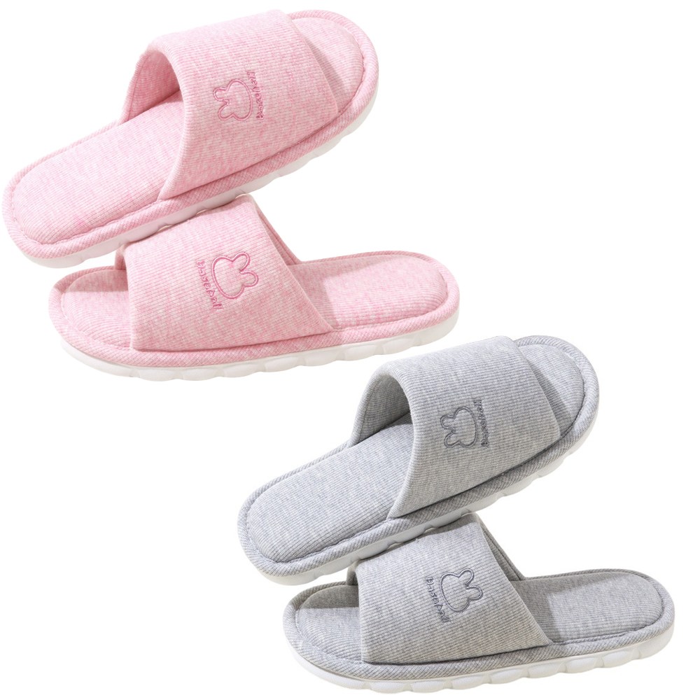 주니로와 푹신한 1+1 층간소음방지 커플 토끼 슬리퍼, 핑크+그레이, 1개 23,900원