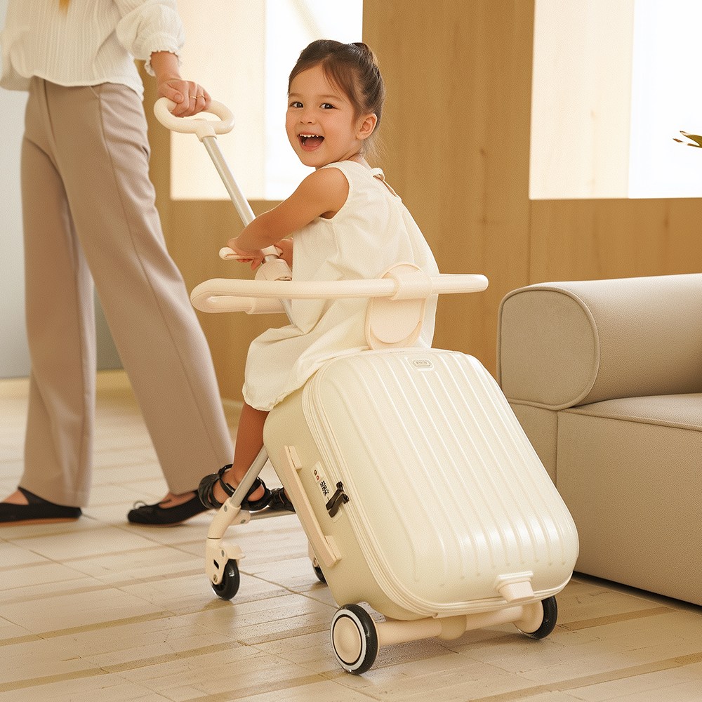 키머즈 쉘위고 풀세트 등받이 어린이 타는 캐리어 트라이크, 쉘위고-아이보리+가드+버킷백+스티커 4종세트 269,000원