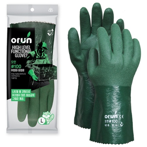 오런 100 어업용 공업용 코팅장갑 대 L, 짙은녹색, 20개 90,000원