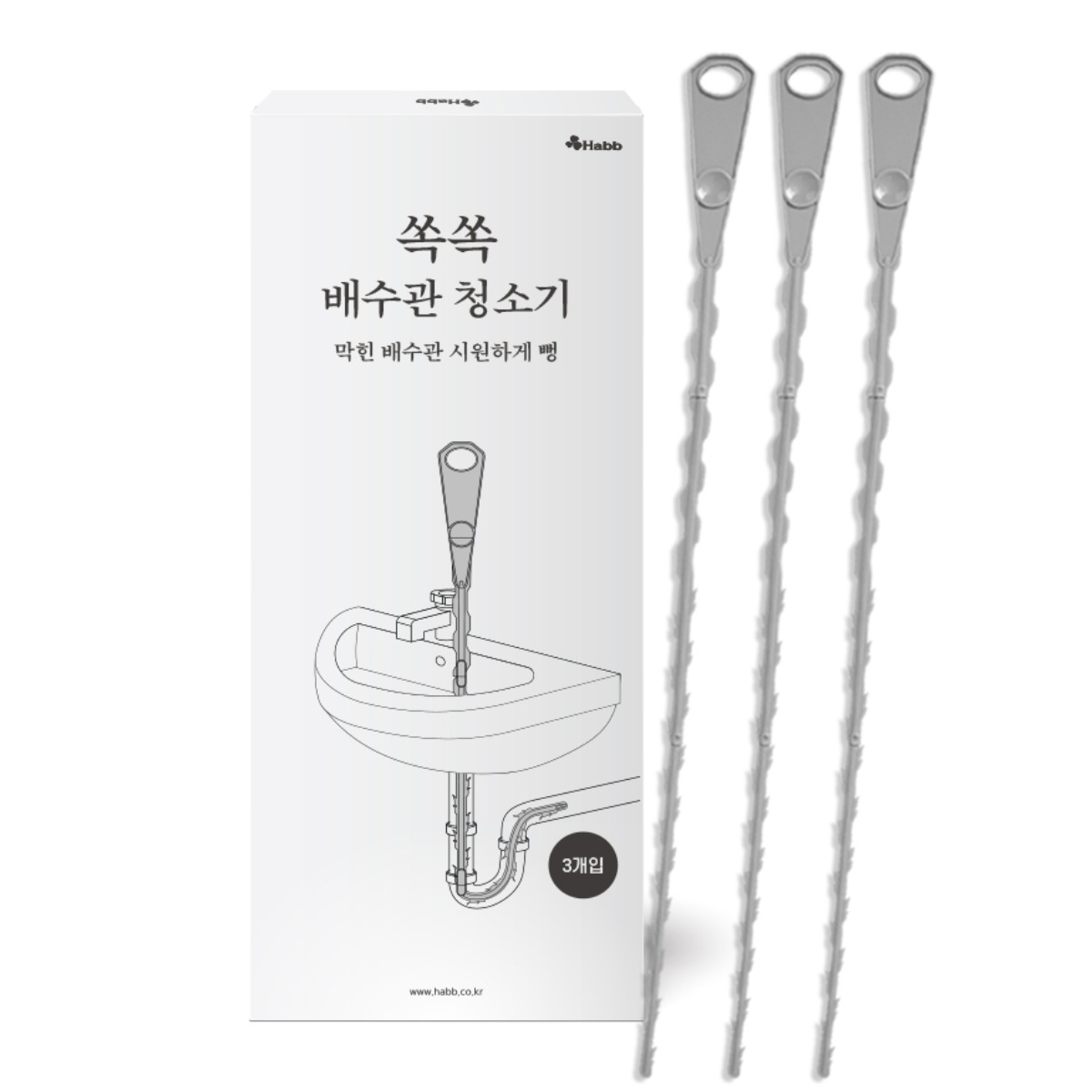 하비비 쏙쏙 배수구 세면대 청소기 뚫어뻥, grey, 현재가 10,900원