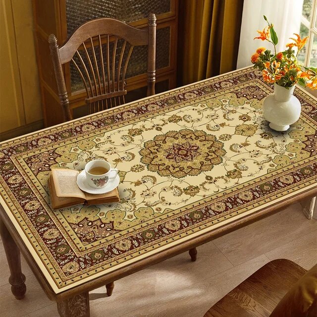 크리스마스 식탁보 홈카페 파티 테이블보 내유성 방수 PVC 가죽 단열 매트, TV 캐비닛 책상 커피 테이블 매트 장식, 146.YO661-ZD - 90x210cm 93,300원