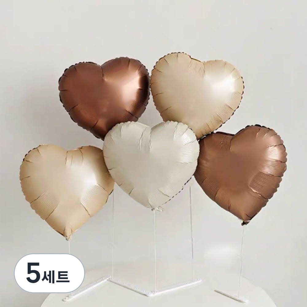 미미파티 생일 파티 은박 대형 5종 하트 풍선 스탠드 + 손펌프 세트 42,500원