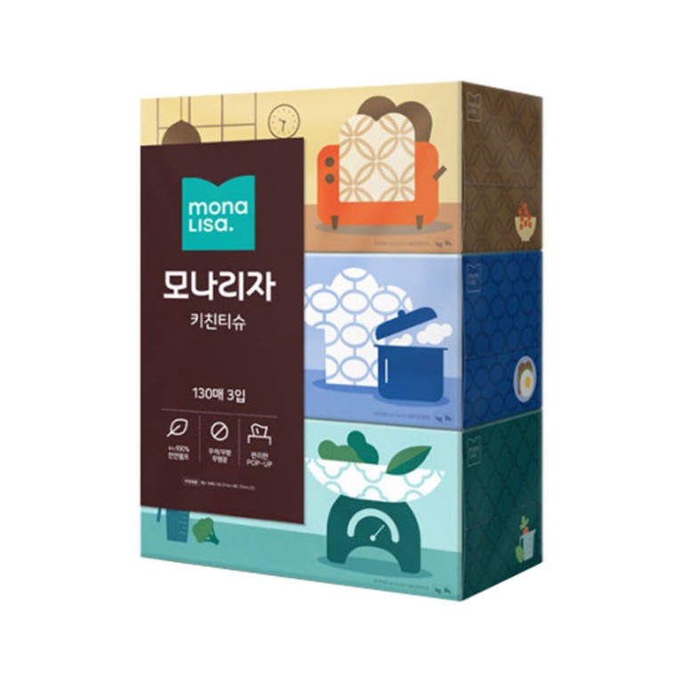 모나리자 뽑아쓰는 키친타올 130매 3입 천연펄프 무형광, 130매, 3개 7,150원