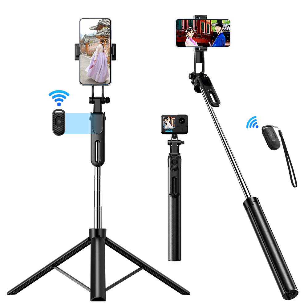 Coowin쿠윈 3in1 미니 블루투스 셀카봉 스마트폰/액션캠/카메라/고프로 호환 짐벌 삼각대+무선 리모컨, 블랙, 1개, Z01 35,800원