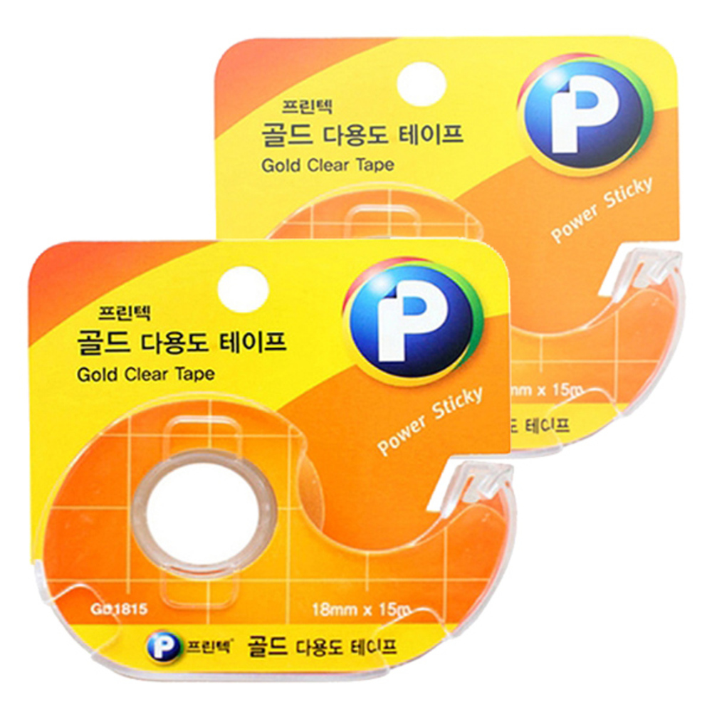 프린텍 골드 다용도 테이프 /18mm x 15m /단면디스펜서 3,130원