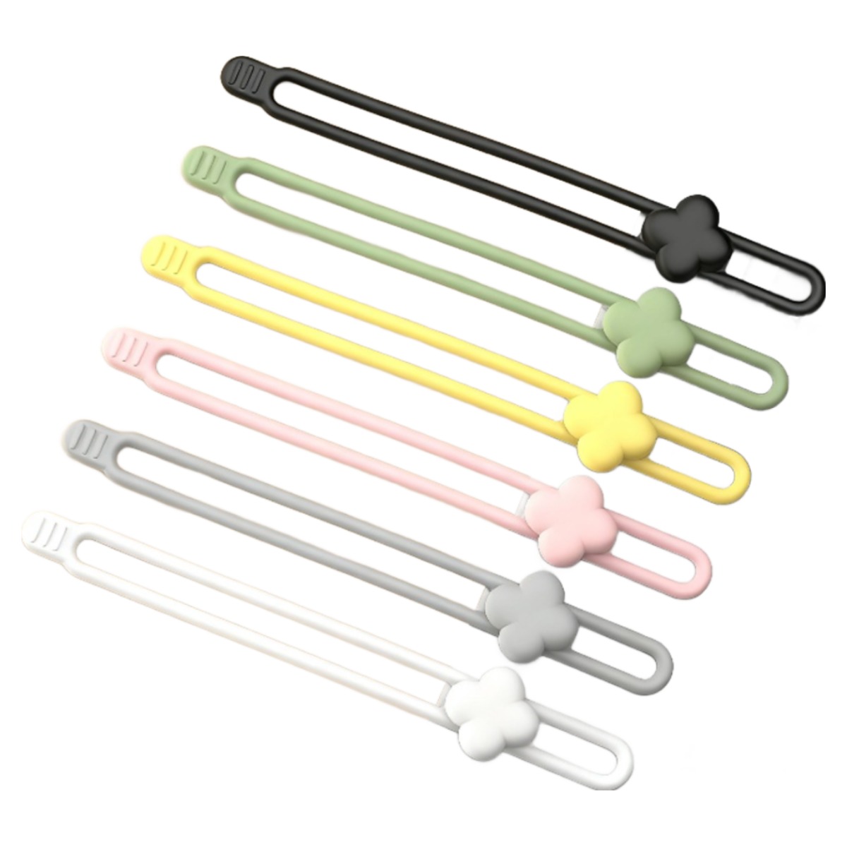 네 잎 클로버 실리콘 케이블 타이 선 정리 홀더, 혼합, 12개 9,900원