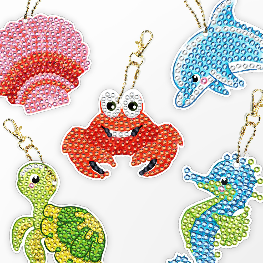 디클레어 큐빅 비즈  보석십자수 DIY 양면 열쇠고리 만들기 5종 세트 7,750원