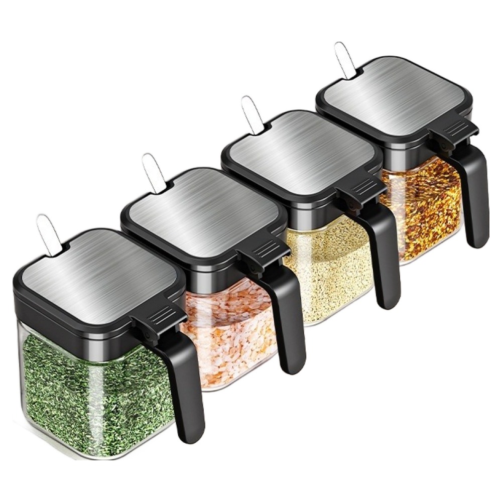 아워웍스 유리 밀폐 양념통 세트 블랙 12,600원