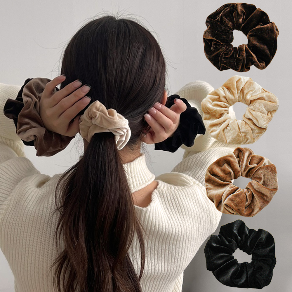 워더미 겨울 벨벳 곱창끈 헤어슈슈 4종 세트 F471, 현재가 5,900원