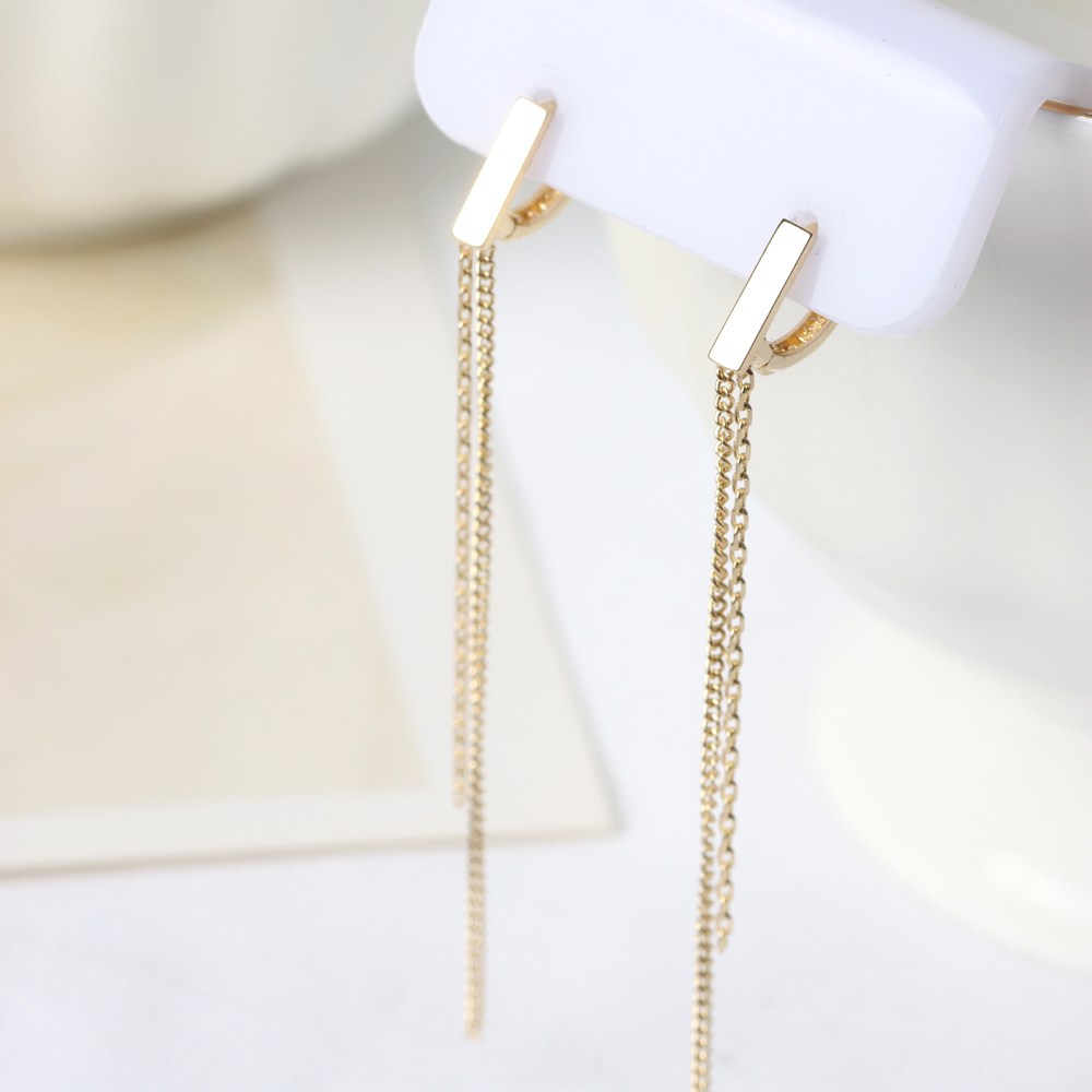 오로프 14K 전체 금 스몰 모노스틱 드롭 원터치 링 귀걸이 1쌍 (YJESS181) 332,250원