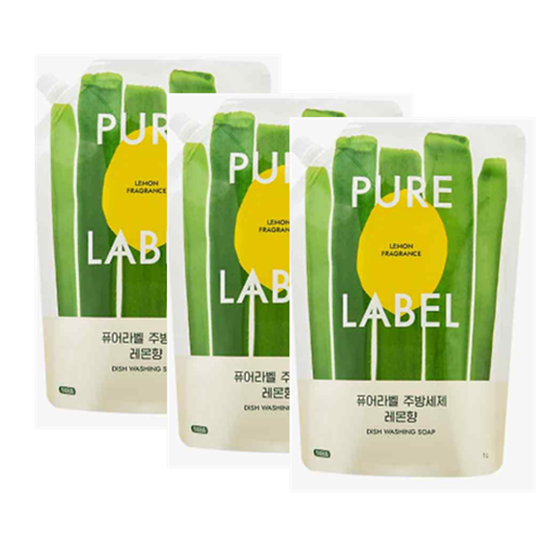 퓨어라벨 1종 주방세제 레몬향 리필, 3개, 1L 20,300원