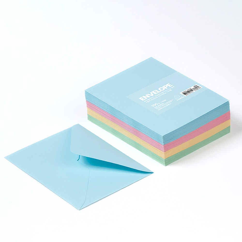 PaperPhant 하이퀄리티지 가로형(165*115mm) 봉투 4컬러 프리미엄 색지(90g), 100매 14,000원