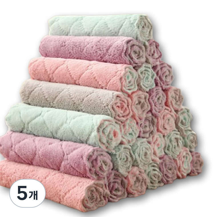 [수이비] 요술행주극세사 다용도 만능 주방 행주 타올 5개입, 민트+그레이, 5개 15,400원