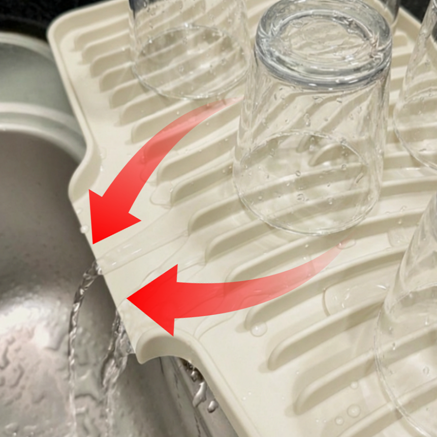 아크배라 물빠짐 식기 건조대 매트 실리콘 드라잉, 1개, 아이보리, 1단 14,000원