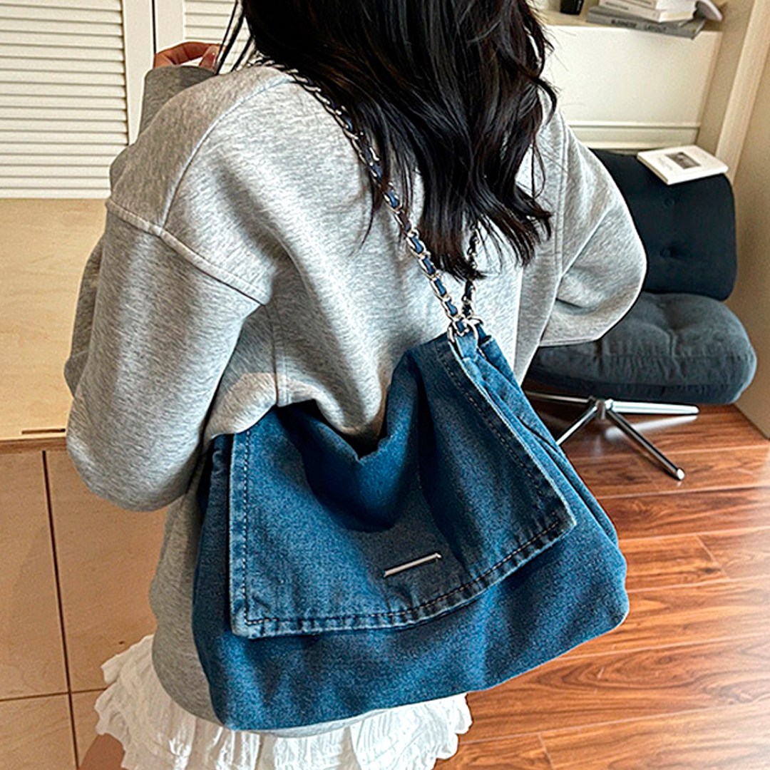 쇼피고 데님 체인 숄더백 21,500원