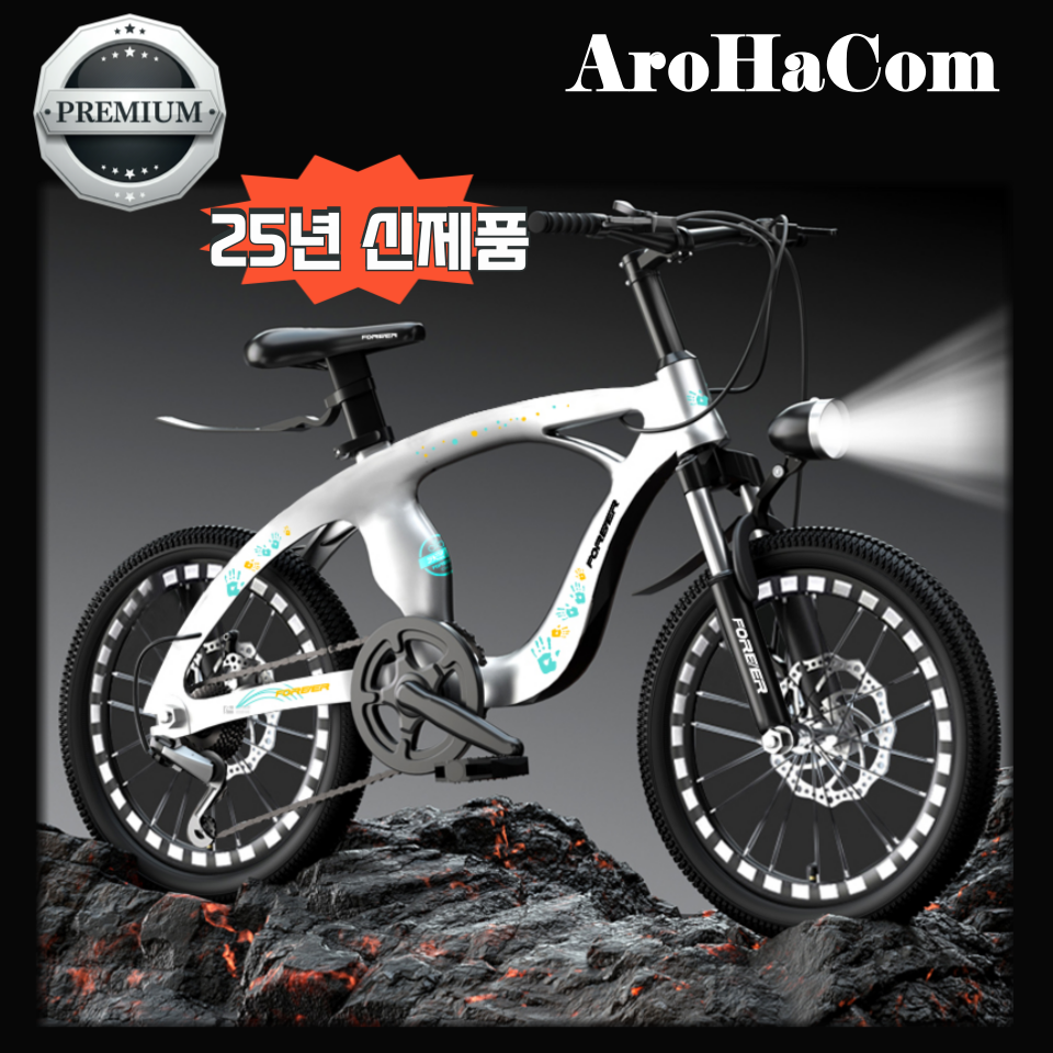 AROHACOM mtb 펫바이크 22인치 청소년 산악 추천 주니어 학생용 시마노 입문자용 소형 22인치 18인치 20인치 자전거, 1개, 45.72cm, 18인치 브라이트 실버 / 스포크휠 / 싱글 217,000원