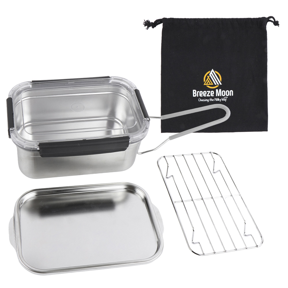 브리즈문 휴대용 사각 반합 코펠 포스코 스텐 304 J1 1.6L + 보관파우치 풀세트 39,300원